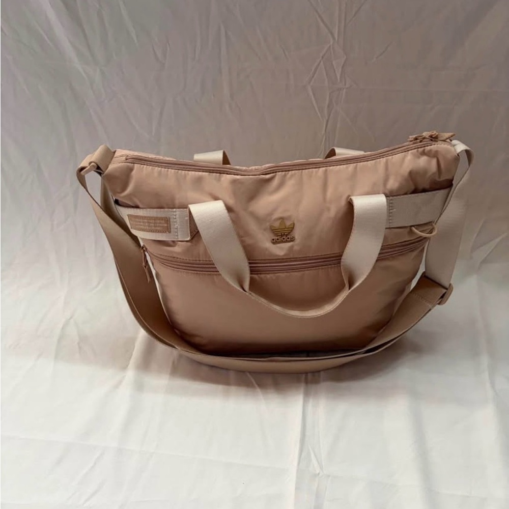 adidas Beige Shoulder Tote with Adjustable Strap